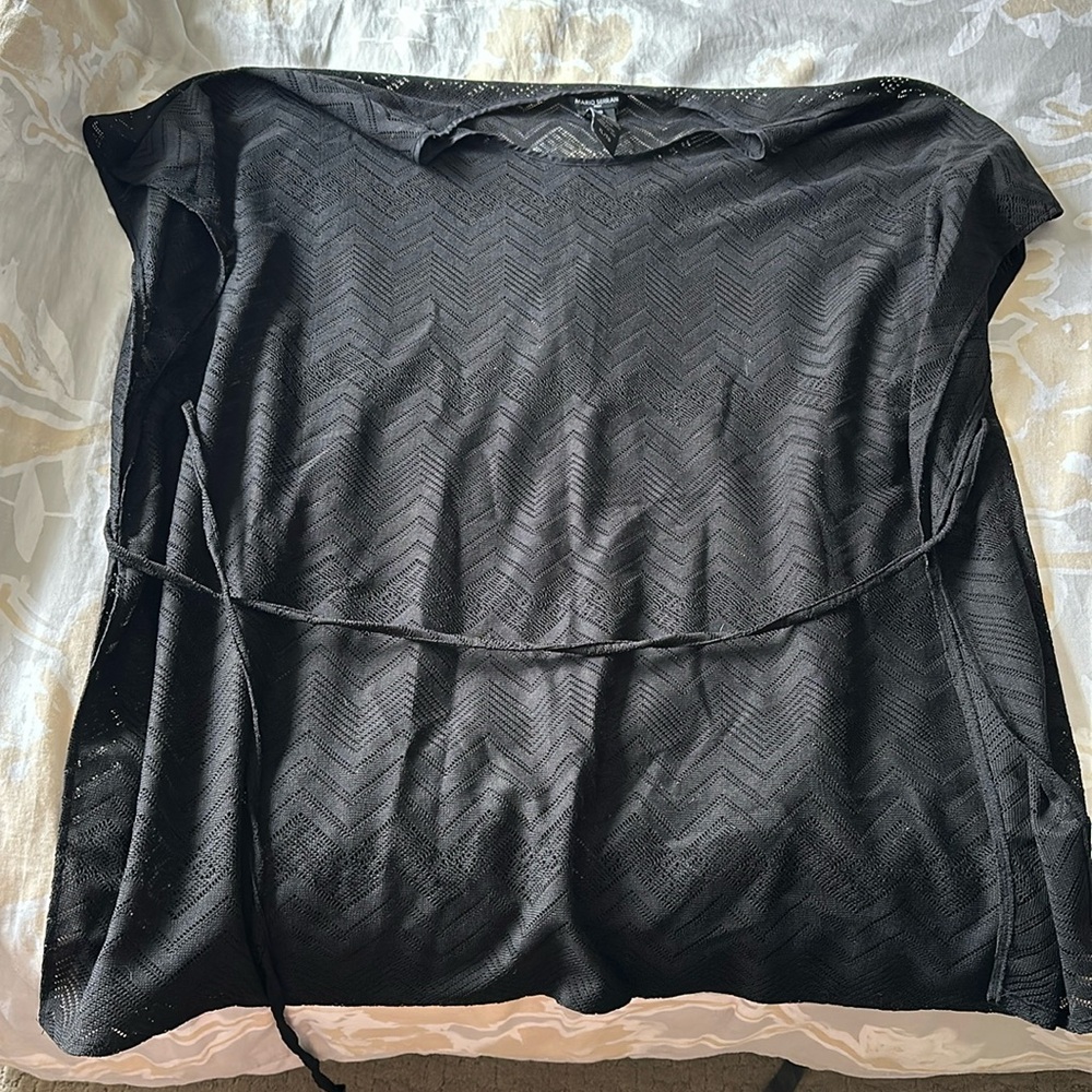 EUC Mario Serrani Black Swimsuit Swim Cover-Up Dress New Beach Vacation